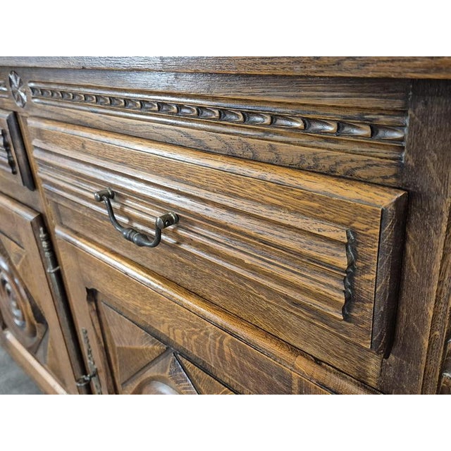 Carved Oak Sideboard from DLG Dudouyt For Sale - Image 5 of 9