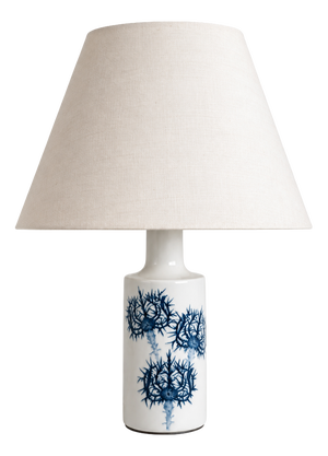 Vintage Porcelain Table Lamp with Blue Thistle Motif from Royal Copenhagen, Denmark, 1960s