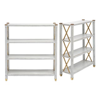 Pair of Louis XVI Style Bookcases, Antique, Painted, French 1880s For Sale