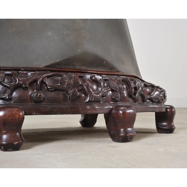 Monumental Chinese Scholar's Water Stone on Carved Base 5 Ft For Sale - Image 10 of 18
