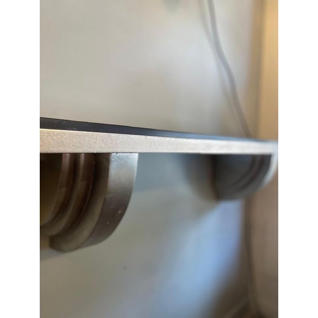 Vintage Art Deco Shelf in Silver-Plated Steel and Black Marble, 1980s For Sale - Image 10 of 16