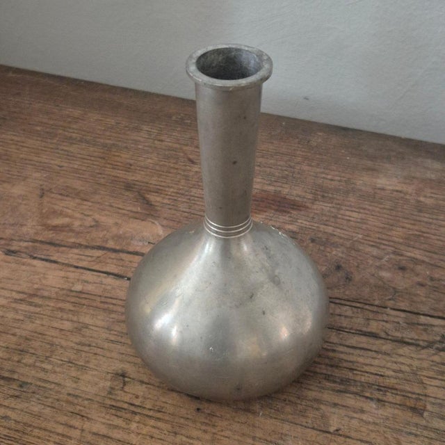 Swedish Funkis Vase in Pewter, 1937 For Sale - Image 4 of 9