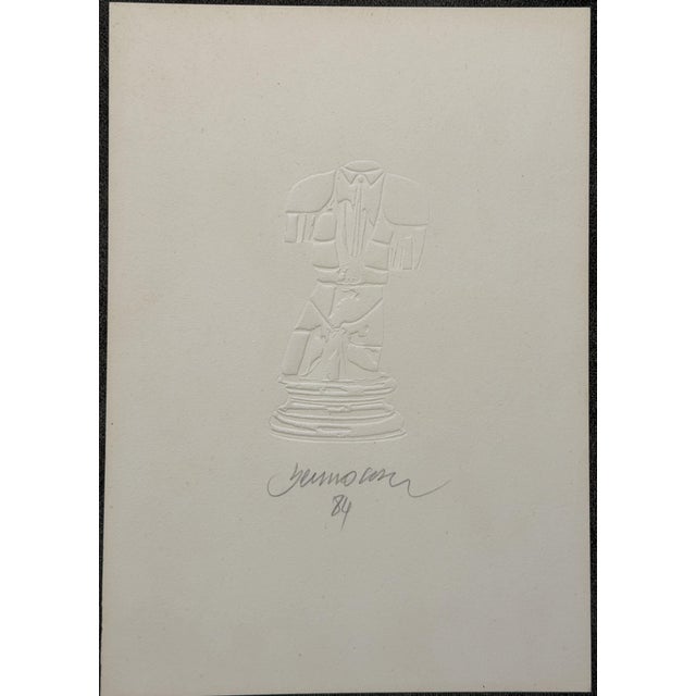 Miguel Ortiz Berrocal, Málaga. Embossed engraving, torso, 1984, Signed and dated in pencil by the artist. Dimensions with...