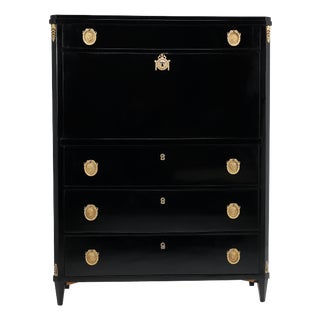 Antique Swedish Ebonized Secretaire, 1850 For Sale