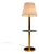 Mid-Century Modern Brass Floor Lamp with Integrated Glass Shelf and Pleated Shade, Italy, 1960s - Lot 902 For Sale