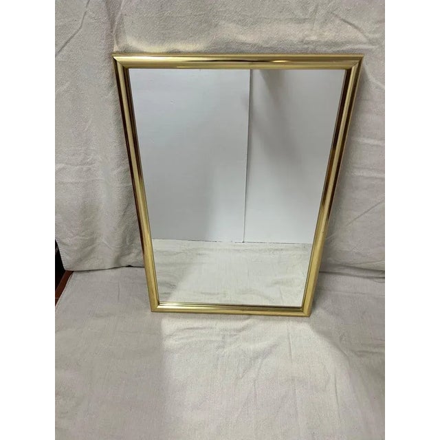 Mid-Century Modern Mid-Century Minimalist Brass Mirror For Sale - Image 3 of 13