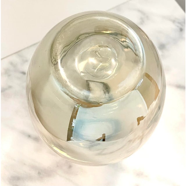 Late 20th Century Furnishings Hand Blown Mirrored Glass Vase For Sale - Image 4 of 6