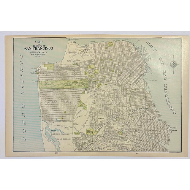 Map of the City of San Francisco – By George F. Cram, 1889 For Sale - Image 4 of 4