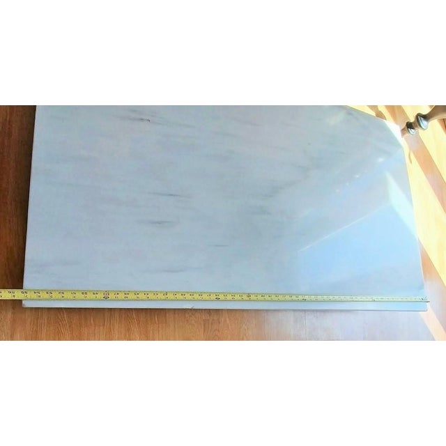 White Marble Cocktail Table With Floral Cast Iron Base For Sale - Image 9 of 11