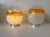 Mid-Century Modern Pair of Murano Glass Orange White Smoke Saturn Lamps. Italy, 1970s For Sale - Image 3 of 11
