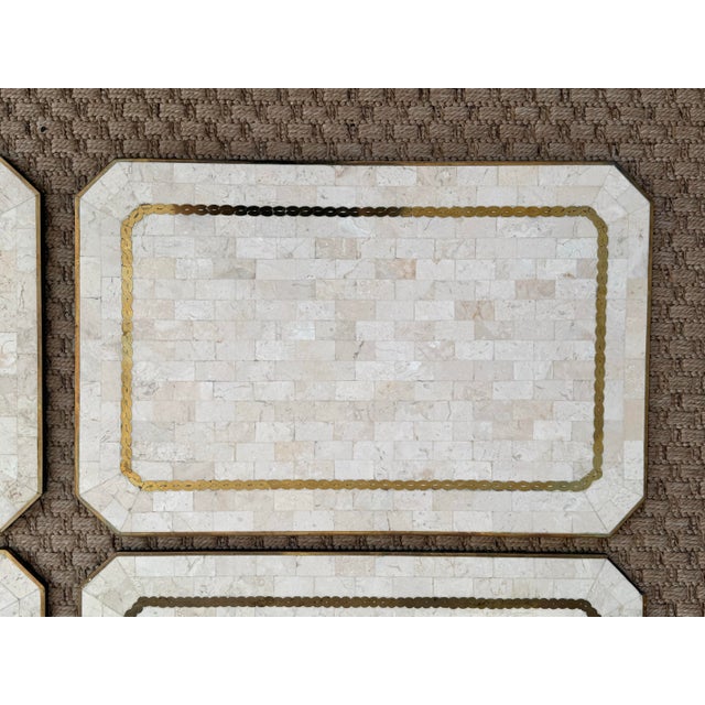 1980s Tessellated Stone Placemats From Maitland-Smith - Set of 5 For Sale - Image 6 of 12