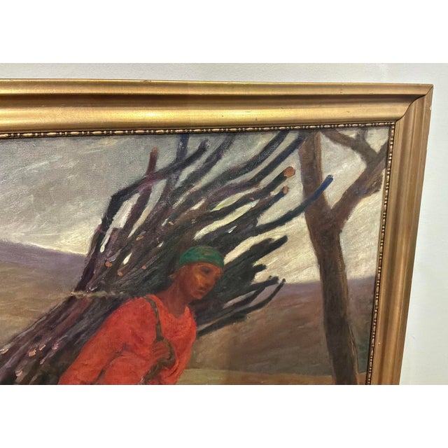 1920s Antique “Bundle of Branches” Signed Painting For Sale - Image 5 of 6