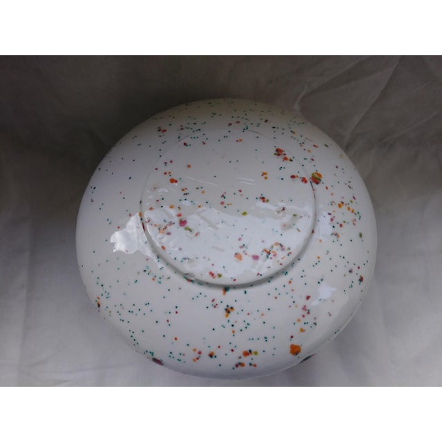 Vintage White Speckled Decorative Bowl or Planter For Sale - Image 4 of 6