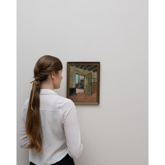 20th Century Belgian Painting With Wooden Frame For Sale - Image 10 of 18