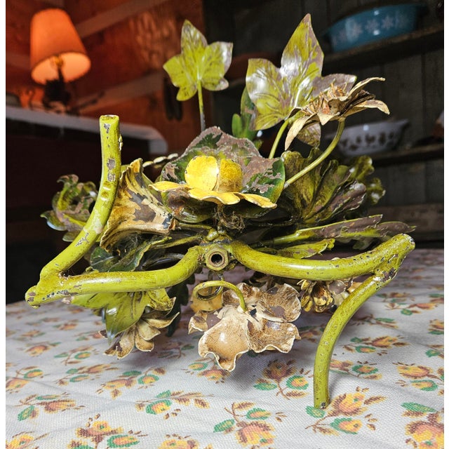 Italian Tole Triple Candle Holder For Sale - Image 11 of 11