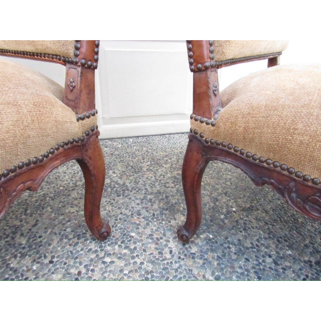 Pair or Antique French Louis XV Style Armchairs For Sale - Image 14 of 18