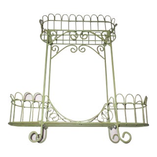 Vintage Ornate French Wire Two Tier Table Top Planter For Sale