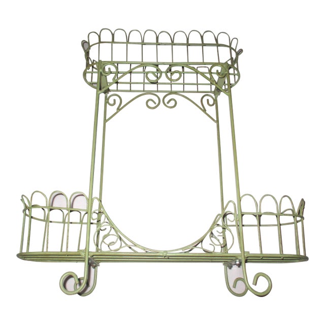 Vintage Ornate French Wire Two Tier Table Top Planter For Sale