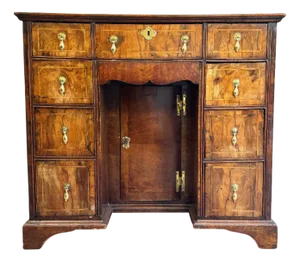 Antique Gerfian Walnut Kneehole Desk, 1730s