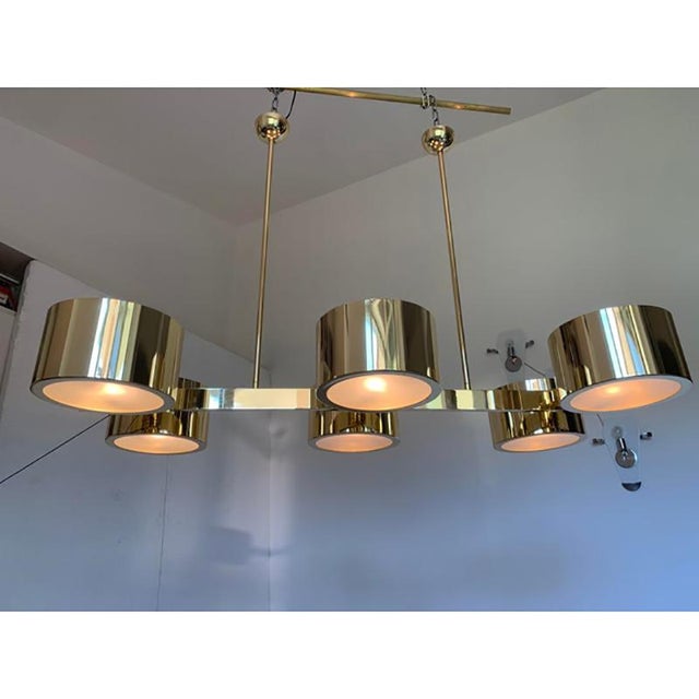Italian Sputnik Pendant Light in Metal Gold from Stilnovo For Sale - Image 9 of 13
