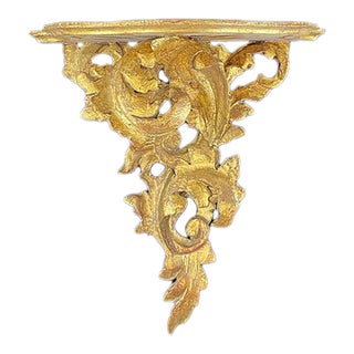 1960s Italian Carved Wood Wall Bracket For Sale