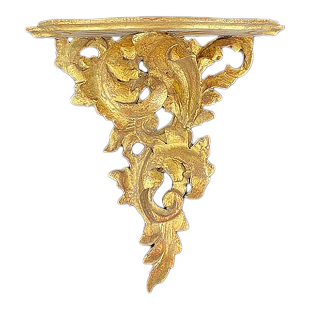 1960s Italian Carved Wood Wall Bracket For Sale