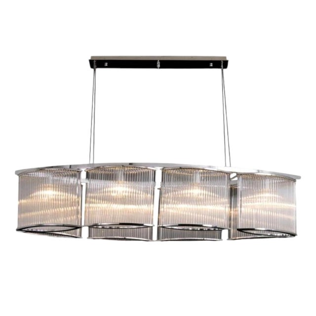 Collection Nettuno Chandelier in Metal and Glass by Jago For Sale