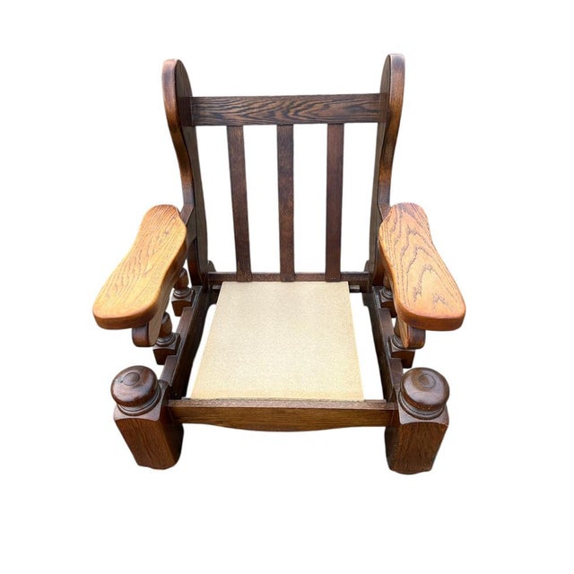 Brutalist Dutch Oak and Red Leather Lounge Chair, 1970s For Sale - Image 9 of 11