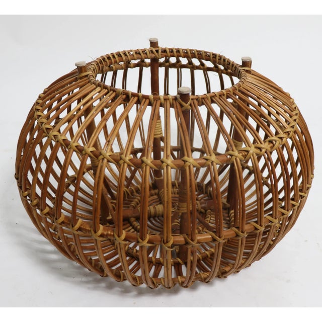 Mid-Century Modern Vintage Albini Ottoman Pouf in Natural Finish For Sale - Image 3 of 8