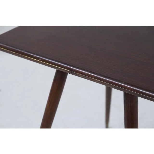 Vintage Italian Coffee Table with Brass Feet, 1950 For Sale - Image 6 of 9