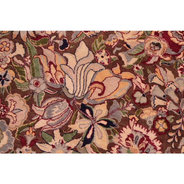 Intricate Shabby Chic 1990's Pak-Persian Brown/Beige Wool Rug - 8'2'' X 10'6'' For Sale - Image 4 of 9
