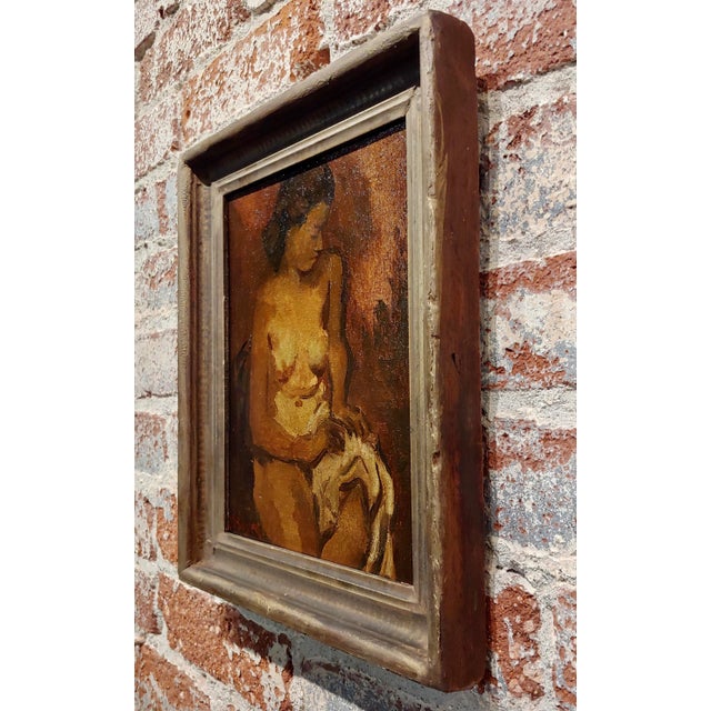Moses Soyer -1930s Portrait of a Seated Nude Female -Oil Painting For Sale In Los Angeles - Image 6 of 8