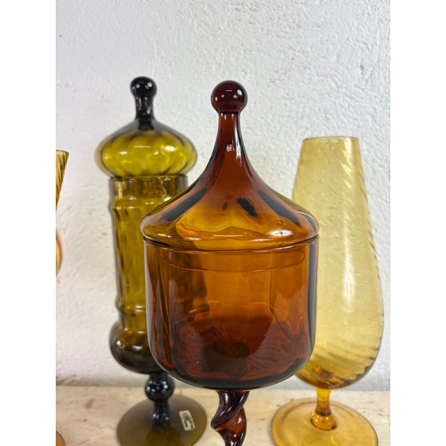 Chocolate Empoli Rossi Handblown Glass Collection For Sale - Image 8 of 10
