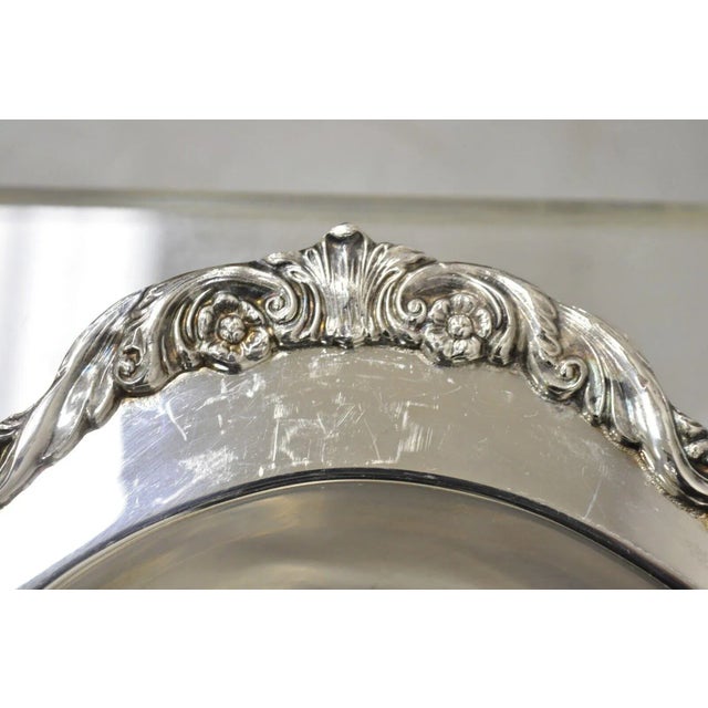 Silver Vintage Silverplate Victorian Style Ornate Lidded Vegetable Serving Dish Platter For Sale - Image 8 of 12