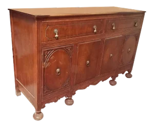 Vintage Traditional Buffet Sideboard With Ball Feet