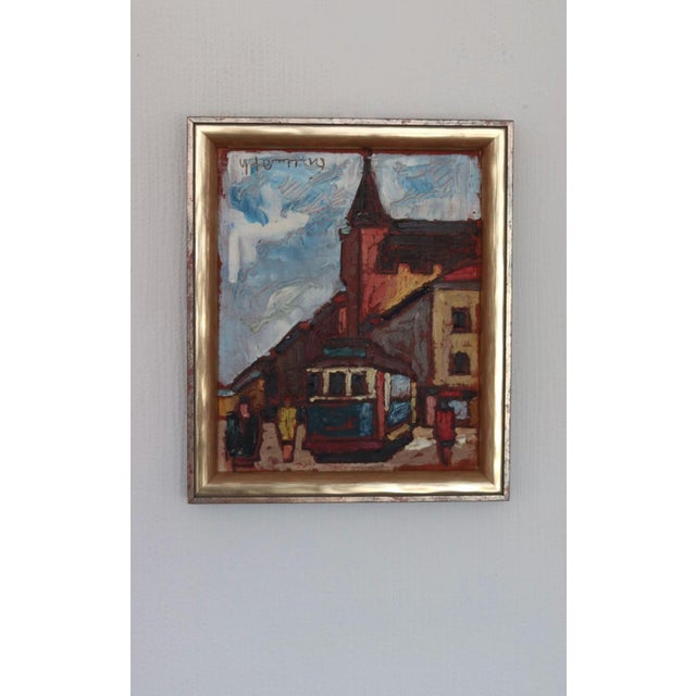 Wilhelm Henning, City II, 1950s, Oil on Panel, Framed For Sale - Image 5 of 13