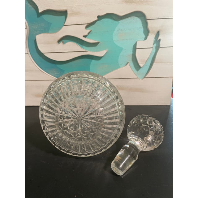 Glass Vintage Waterford Cut Crystal Decanter “Alana” or “Lismore” Design Pattern With Diamond Cuts & Starbursts, Highly Collectible Early-American Glass For Sale - Image 7 of 9