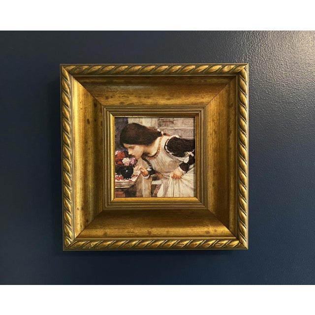 1960s Mid 20th Century, Framed Print: The Shrine, by J. Wm. Waterhouse, Textured Giclee Gold Rope Twist 11.75" For Sale - Image 5 of 17
