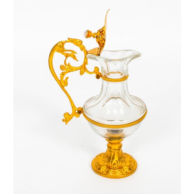 Glass 19th Century French Ormolu & Glass Ewers, Set of 2 For Sale - Image 7 of 14