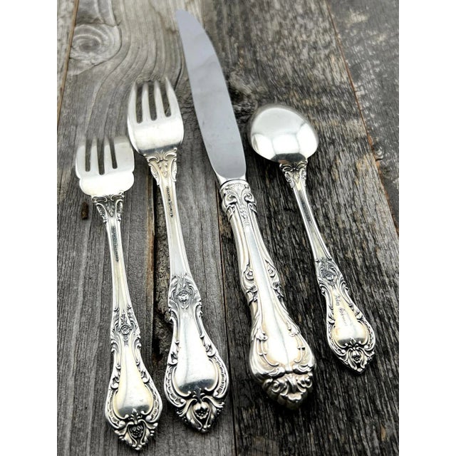 Mid-Century Modern Gorham Sterling Silver King Edward 4 Piece Place Setting - No Monograms For Sale - Image 3 of 5