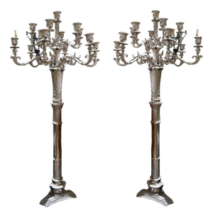 Silver-Plated Candleholders, Set of 2