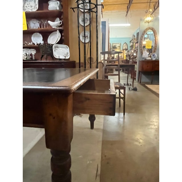 Early 20th Century English Oak Top Desk For Sale - Image 4 of 6