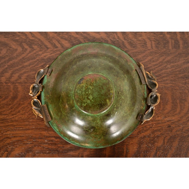 Carl Sorensen Art Deco Verdigris Bronze Centerpiece Bowl or Fruit Bowl For Sale - Image 9 of 12
