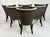 Set of 6 Mid-Century Tuxedo Dining Chairs, Ebonized Wood, Brass Nailheads For Sale - Image 9 of 18