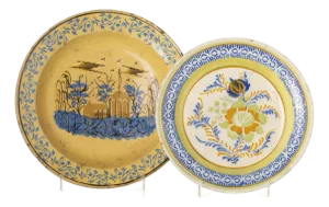 Faience Plates, Set of 2