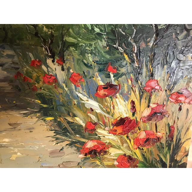 1950s Oil Painting of a Garden Walk For Sale - Image 9 of 12
