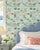 Shabby Chic Mahjong Garden Party Toile Grasscloth Wallpaper by House Party | 6 Yards For Sale - Image 3 of 14