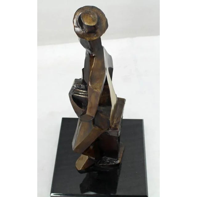 Mid-Century Modern Picasso Bronze Guitarist Sculpture For Sale - Image 4 of 10
