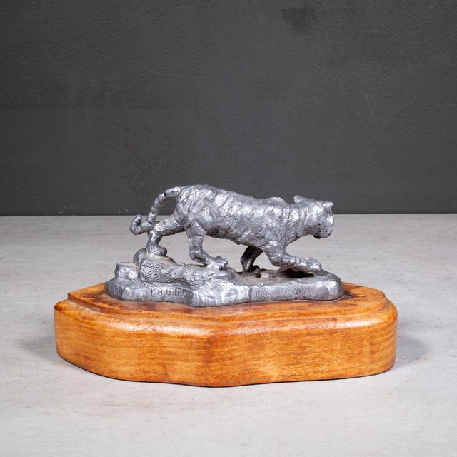 Stalking Tiger by Ricker & Ben Cordsen Limited Edition Pewter Statue c.1980 For Sale - Image 4 of 7