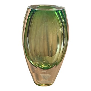 Mid 20th Century Vintage Sommerso Art Glass Vase For Sale